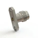 2.4mm Female 2-Hole Flange Mount RF Connector – Field Replaceable, 12.22mm Hole Spacing, 0.46mm Pin Diameter - 2.4-kfd19