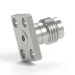 2.4mm Female 4-Hole Flange Mount RF Connector – Field Replaceable, 5.64mm Hole Spacing, 0.23mm Pin Diameter - 2.4-kfd11