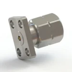 2.4mm Male 4-Hole Flange Mount RF Connector – Field Replaceable, 5.64mm Hole Spacing, 0.3mm Pin Diameter - 2.4-jfd12