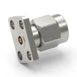2.92mm Male 4-Hole Flange Mount RF Connector – Field Replaceable, 5.64mm Hole Spacing, 0.46mm Pin Diameter - 2.92-jfd14