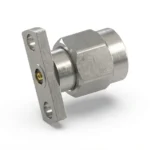 3.5mm Male 2-Hole Flange Mount RF Connector – Field Replaceable, 10.2mm Hole Spacing, 0.46mm Pin Diameter - 3.5-jfd28