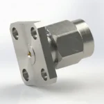 3.5mm Male 4-Hole Flange Mount RF Connector – Field Replaceable, 8.64mm Hole Spacing, 0.3mm Pin Diameter - 3.5-jfd2