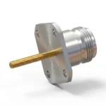 N Female 4-Hole Flange Mount RF Connector – Solder Attachment, 18.25mm Hole Spacing, 3mm Pin Diameter - n-kfd520