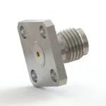 SMA Female 4-Hole Flange Mount RF Connector – Field Replaceable, 8.64mm Hole Spacing, 0.9mm Pin Diameter - sma-kfd6