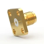SMA Female 4-Hole Flange Mount RF Connector – Solder Attachment, 8,65mm Hole Spacing, 1.23mm Pin Diameter, Pin Terminal - sma-kss3