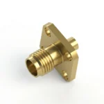 SMA Female Straight RF Connector – 4-Hole Flange Mount, Fits CFS220 Coaxial Cable - sma-kfcfs220-1